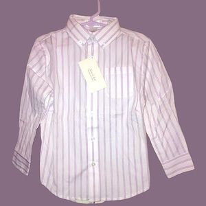 Special Occassion Janie & Jack Dress Shirt lilac Purple Stripe Wedding
